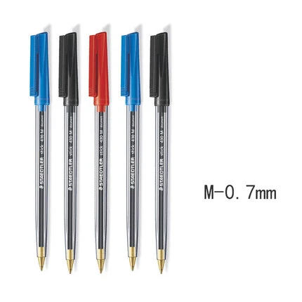 5 шт., шариковая ручка STAEDTLER 430 F/M, Классическая шариковая ручка с пчелами, студенческие ручки, Офисная живопись, красная, синяя, черная шариковая ручка, ручка для письма - Цвет: Mixed 0.7mm