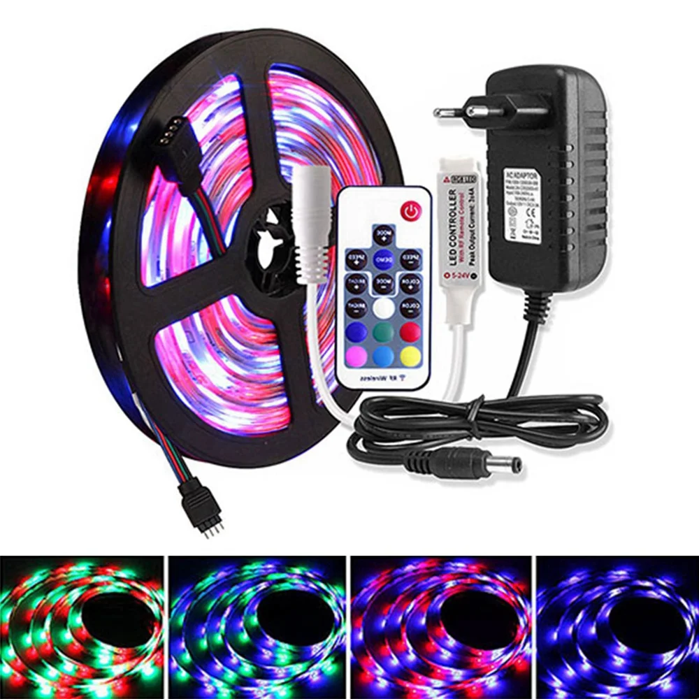 5 м 2835 RGB Светодиодная лента DC 12 В Водонепроницаемый WiFi 60 Светодиодный s/M Tira Светодиодная лента Световой диод RF/Music контроллер+ адаптер питания
