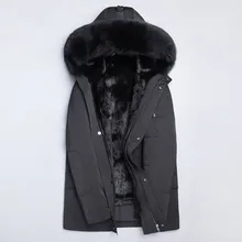 Шуба из натурального меха норки, теплая парка, мужская зимняя куртка, Мужская куртка с натуральным лисьим меховым воротником, Роскошные куртки размера плюс 5xl MY1598