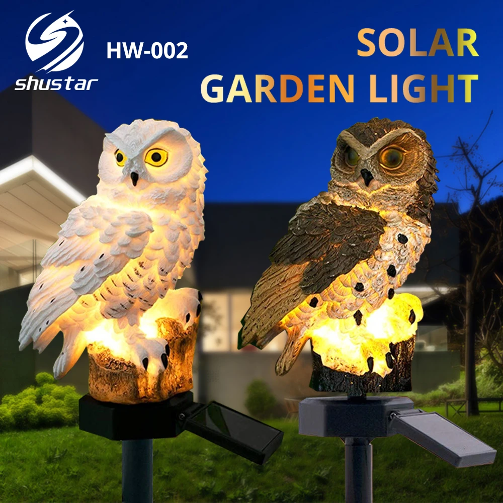 Solar Owl Garden light Outdoor Lawn Lighting Automatically lights at