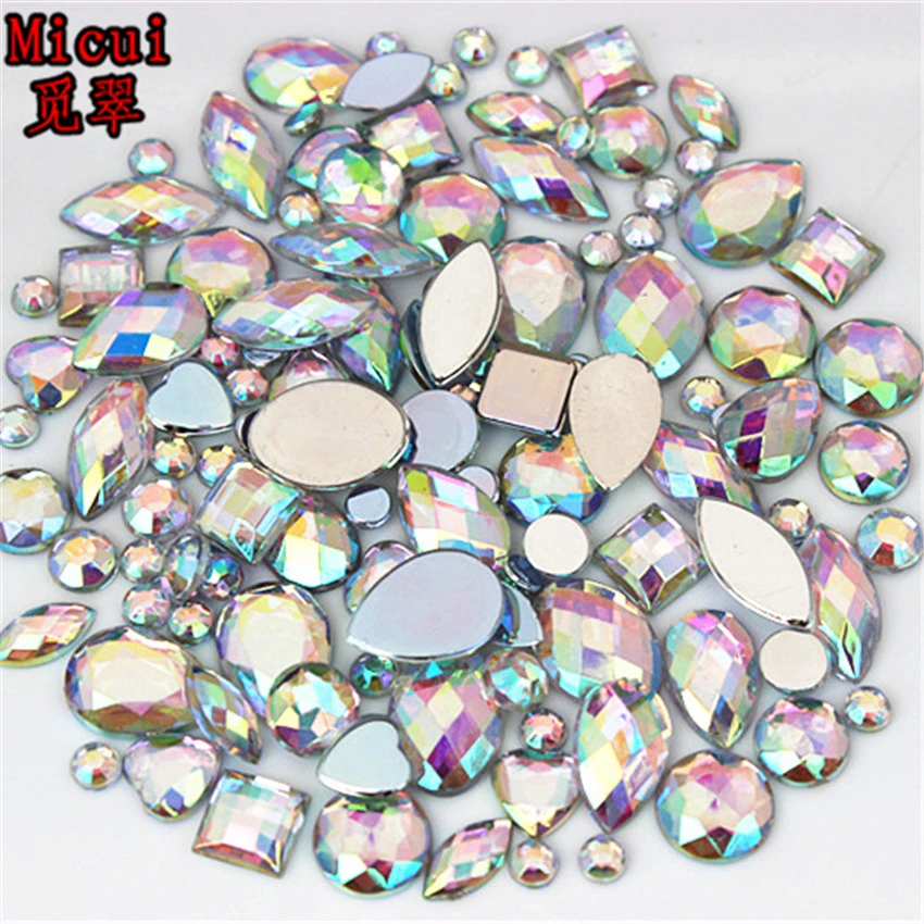 fabric and sewing supplies 22g About 300pcs Mixed Shape Sizes Acrylic Rhinestones 3D Nail Art Crystal Stones Non Hotfix Flatback Craft DIY Decorations MC38 dressmaking material shops near me
