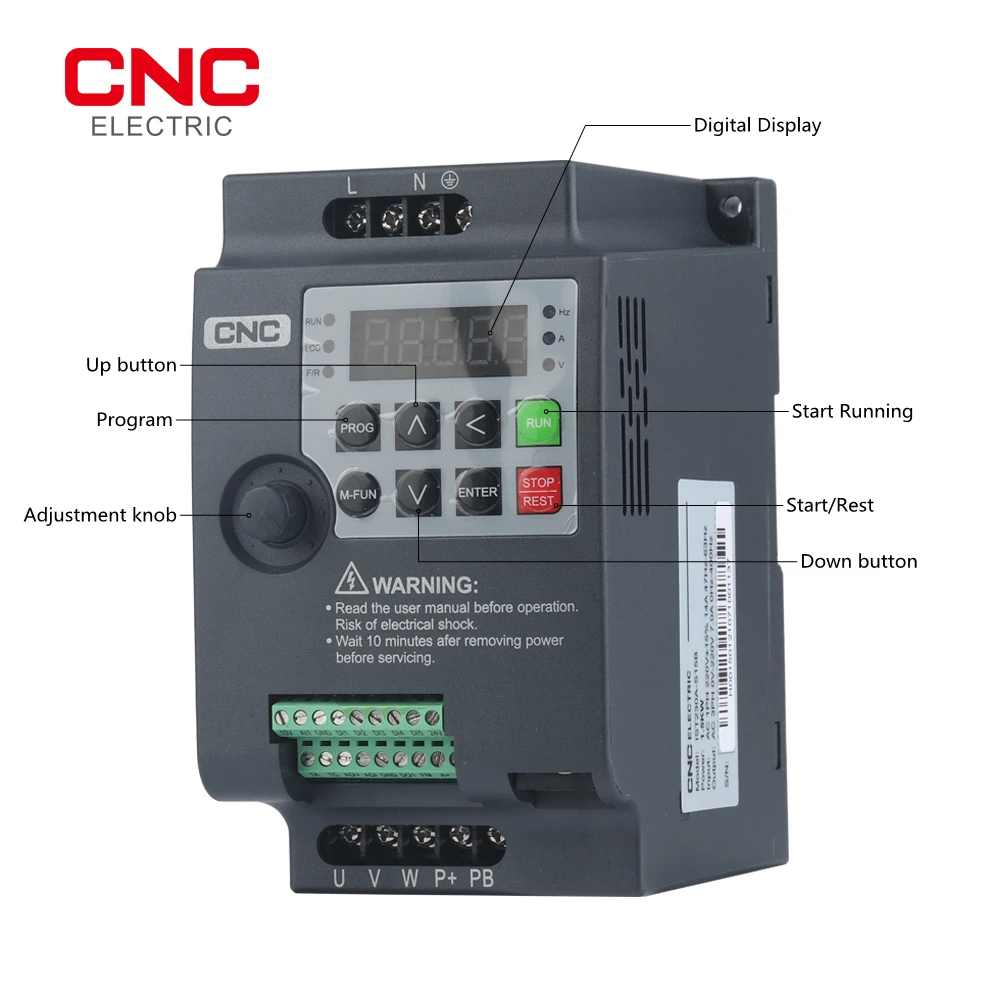 CNC 인버터 0.75KW/1.5KW/2.2KW 주파수 인버터 3P 220V/380V 출력 주파수 변환기 가변 주파수 드라이브 IST230A