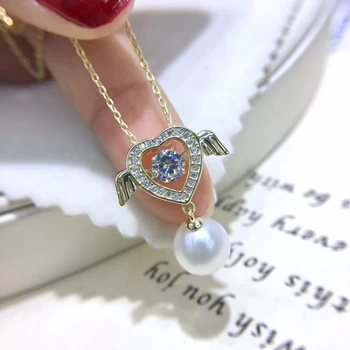 

Heart Angel 925 Sterling Silver Necklace Set Findings Jewelry Settings Mountings Parts for Akoya Edison Pearls, Coral, Jade