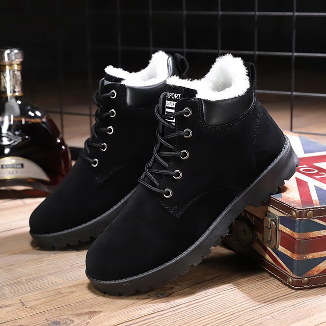 cotton winter ankle boots women shoes 2022 new arrival lace-up solid flock snow boots platform shoe woman sneaker plus size