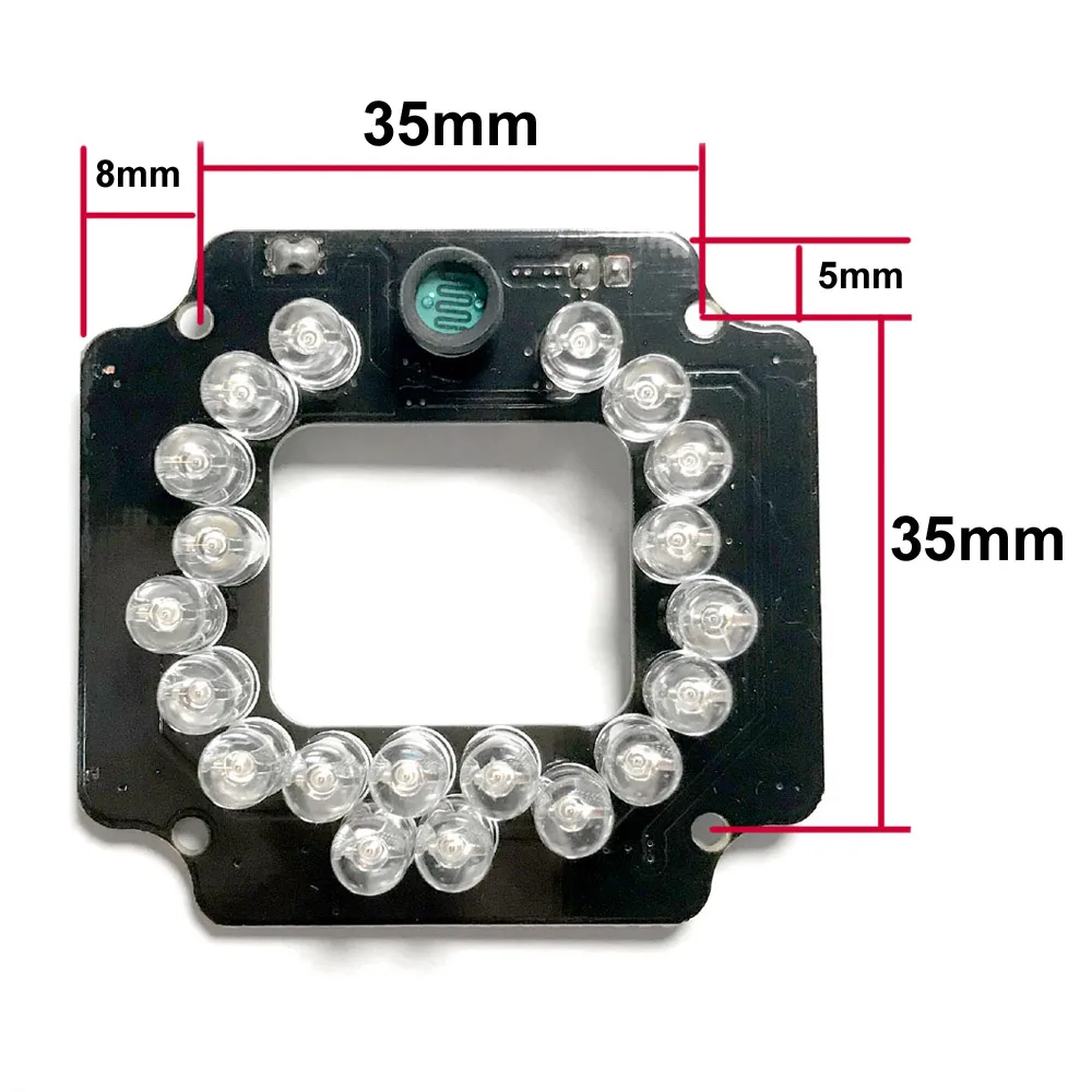 x10pcs 20 LEDs 5mm Infrared 90 Degrees Bulbs 850nm 20Leds IR Board Illuminator For CCTV Camera