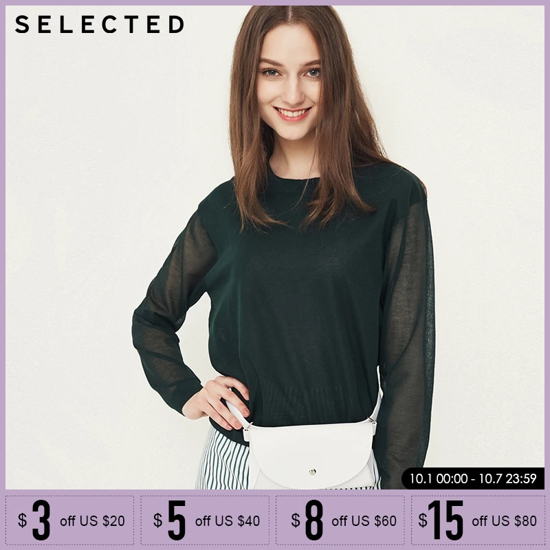 

SELECTED Women Round collar Drop-Shoulder Sleeve Sweater| 418324505