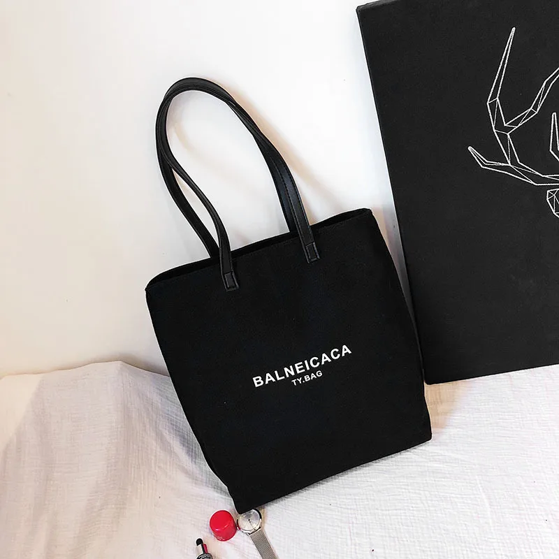 

WOMEN'S Bag 2018 New Style Korean-style INS Literature And Art Canvas Bag CHIC Simple Versatile Cloth Bag Handbag Shoulder Large