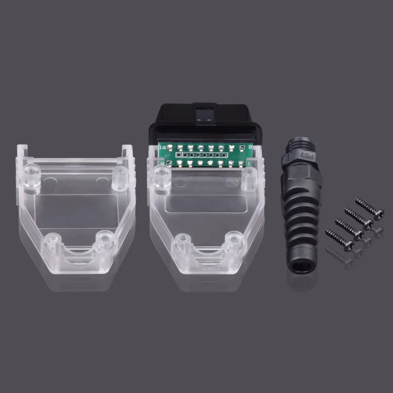 OBD2 16 контактный разъем адаптер OBD OBDII EOBD адаптер для проводки оболочки автомобиля Авто диагностический сканер инструмент штекер с винтами
