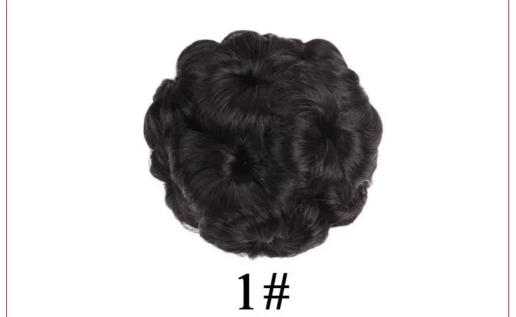 Булочка пончик-шиньон с пластиковой расческой для женщин высокая температура синтетического волокна волос клип в эластичных поддельных волос - Цвет: 1