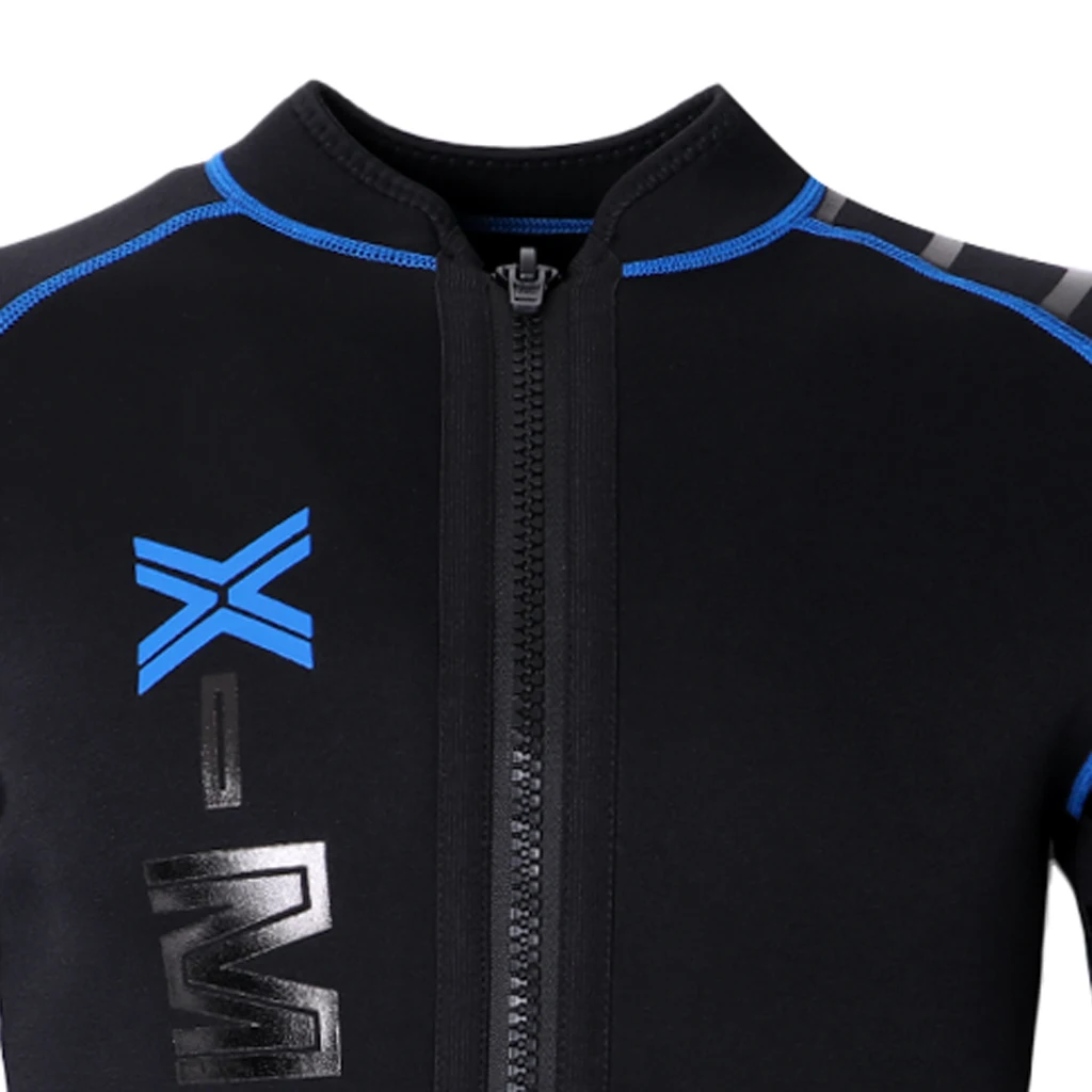 Premium Neoprene Men's 3mm Wetsuit Jacket Top Long Sleeve Front Zip Scuba Diving Wet Suit for Paddleboarding Kiteboarding