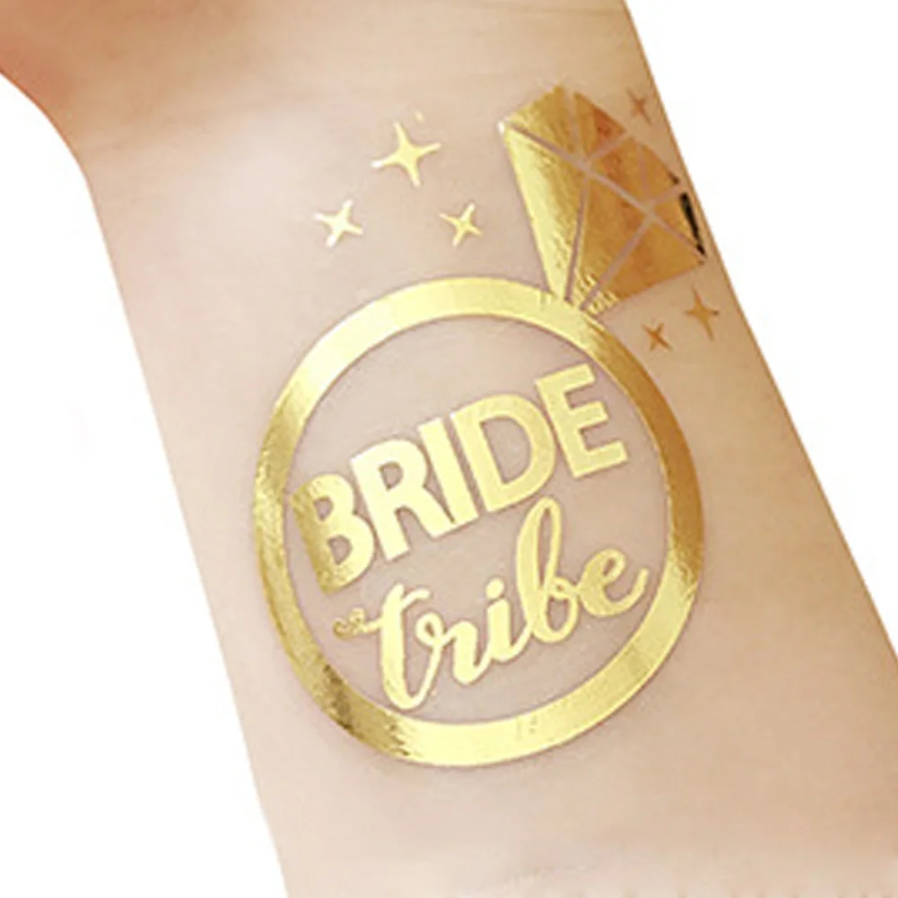 Hot Team Bride Tattoo Sticker Bridal Single Party Gilt Tattoo Sticker
