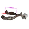 2pcs Horse Riding Bronzed Western Style Spurs Leather Belt Mild Steel Manual Carving German Silver Encrusted Western Cowboy Spur 3