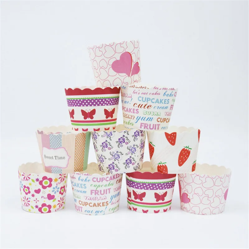 

50 Pcs/Set Small Cupcake Liner Muffin Cake Cups Baking Cup Wrapper Paper Tray Wedding Birthday Party Decor Case