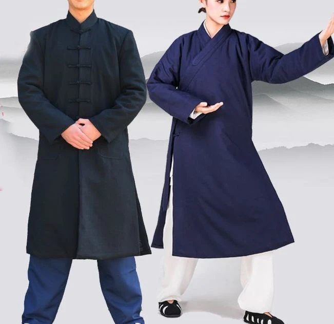 Зимний теплый костюм унисекс wushu одежда уданг Тай Чи даосист пальто кунг фу