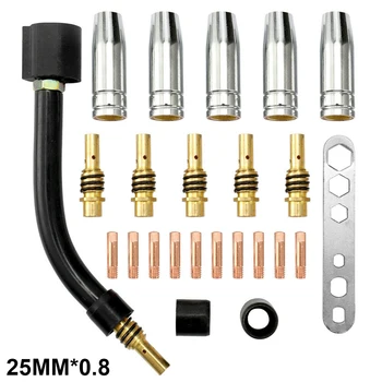 

12PCS 15AK Professional Tool Kit Easy Install Conductive Machine Copper Durable Welding Nozzles Torch Consumables Connecting Rod
