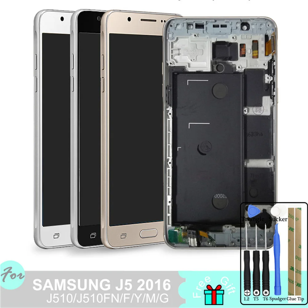 SM j510FN/F/M/H/DS рамка LCD для Samsung Galaxy J5 2016 J510 J510FN J510F J510M J510H дисплей сенсорный экран