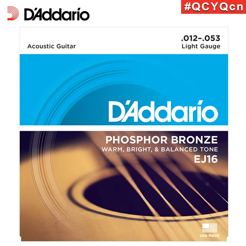 Струны для гитары D&#x27Addario Daddario EJ16 люминофорные бронзовые акустической