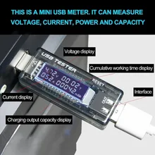 LCD USB Detector USB Volt Current Voltage Doctor Charger Capacity Plug and Play Power Bank Tester Meter Voltmeter Ammeter