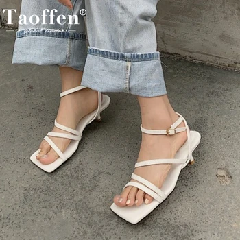 

Taoffen Women Gladiator Sandals Corss Strap Sexy Summer Shoes Woman New Fashion Daily Office Lady Party Footwear Size 34-39