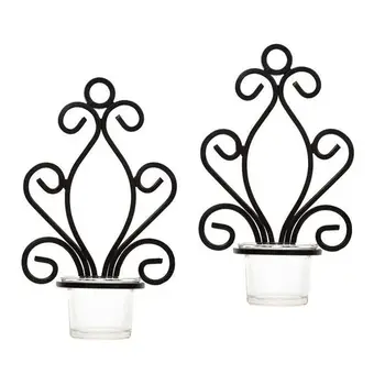 

Set of Two, Iron Wall Sconce, Tea Light Candle Sconces, High. Perfect Gift for Spa, Aromatherapy, Wedding, LED Votive Candle Gar