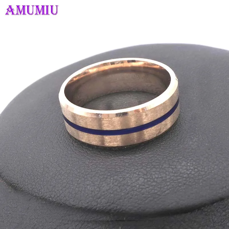 Классические кольца AMUMIU из нержавеющей стали для мужчин и женщин простые круглые