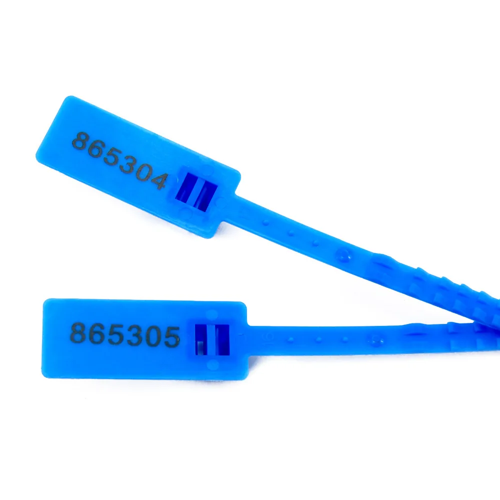 100 шт синие пластиковые защитные пломбы утапливаемый номер Транспортировочная упаковка бирка молнии Галстуки 338 мм