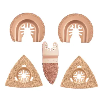 

5Pcs Cut Circular Carbide and Diamond Oscillating Multi Tool Saw Blades Triangle Rasp