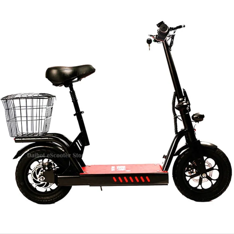 Электрический велосипед 400 Вт 48 в два колеса электрические скутеры 12 дюймов складной электрический скутер с широкой педалью