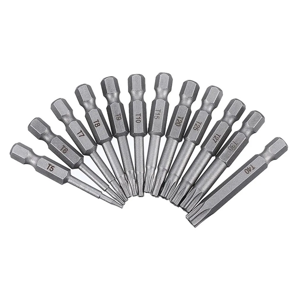 Биты для отверток Torx 50 мм с отверстием T5 T6 T7 T15 T20 T25 T27 T30 1/4 дюйма | Инструменты