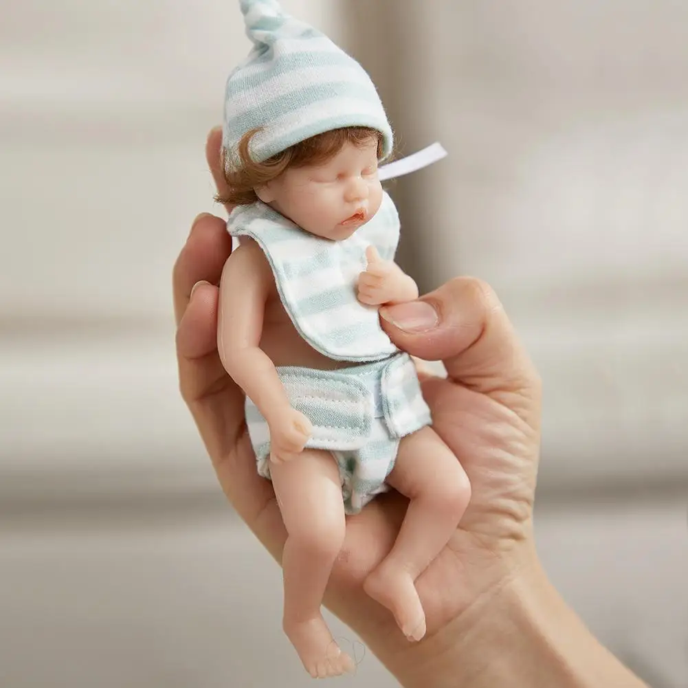 6 Inch Mini Reborn Dolls Finished Rebirth Baby Realistic Toy Kit Premature Lifelike Infant Finger Full Silicon L4n8 |