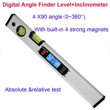 Цифровой угломер электронный уровень 360 градусов Инклинометр с магнитами уровень угол наклона линейка тестер 400 мм