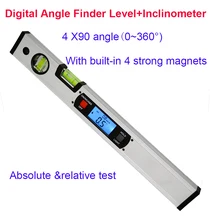 Digital Protractor Angle Finder electronic Level 360 degree Inclinometer with Magnets Level angle slope tester Ruler 400mm