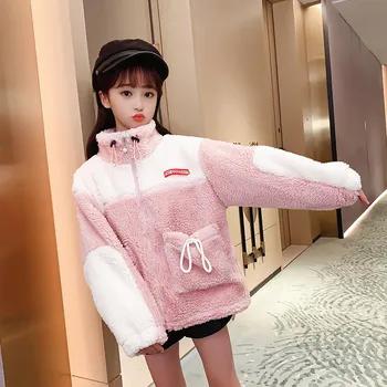 

Toddler Girls Winter Clothes Kids Korea Wool Coats Thicken Fleece Jacket Teenage Designer Warm Outfit Children Clothing NEW 5 12