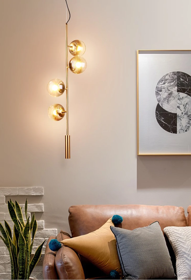 Tira da Arte Sala de Estar Nordic Lâmpada Luzes Pingente Moderno Modelo Vidro Loft Luminária Suspensão Hanglamp Lustre Pendente 5 moderno modelo sala de estar lâmpada vidro