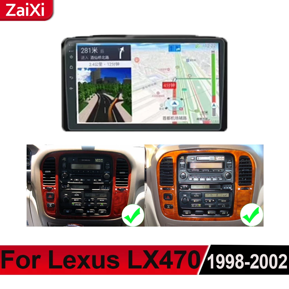 ZaiXi для Lexus LX LX470 1998~ 2002 мультимедиа для Android gps аудио Радио Стерео стиль навигация NAVI BT wifi HD карта