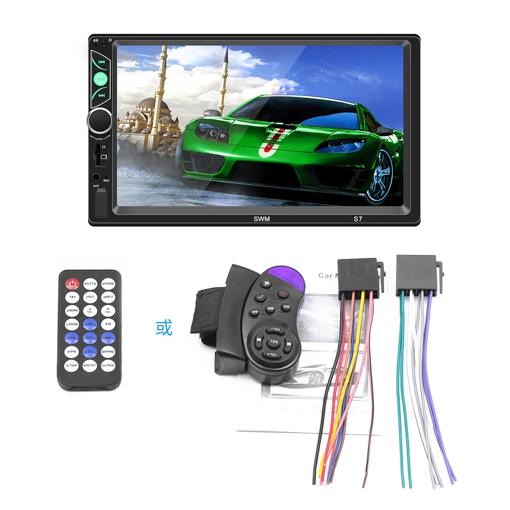 7 дюймов HD Автомобильный MP5 Bluetooth плеер Mirrorlink FM радио Поддержка USB TF AUX аудио в тире 2 Din Авторадио+ Cam - Цвет: without camera