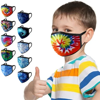 

1/5/10pcs 10 Patterns Children's Kids Mouth Masks Reusable Tie-dye Face Covering Comfortable Washable Face Sheild Mascarillas