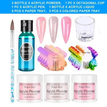 

16pcs Salon Professional Extension With Pen Acrylic Powder Set Home Manicure Supplies DIY Nail Art Builder Glitter