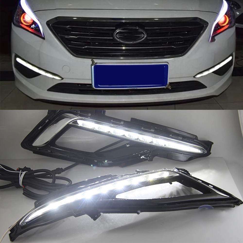 CSCSNL 1 пара для Hyundai Sonata 9 2014 2015 2016 Автомобильный светодиодный вождения DRL
