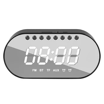 

Wireless Bluetooth Digital Alarm Clock Speaker FM Radio Mini Mirror Gift Card Subwoofer Bedside Small Stereo