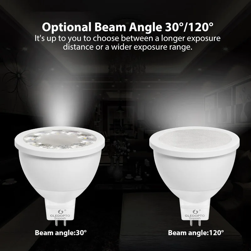 Освещение лампы питания DC12V MR16 прожектор RGB+ CCT 2700-6500K FitFor ZigBee