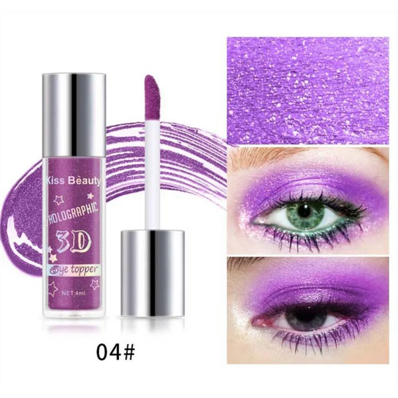 Matte Glitter Liquid Eyeshadow Palette Diamond Shimmer Eye Shadow Eye Primer Luminous Eye Make Up Smoky/Warm Color - Цвет: 4