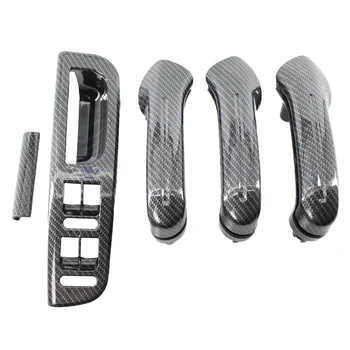 

Window Switch Panel Replacement Parts Direct Fit Trim Cover Carbon Fiber Car Door Handle Set Interior For Golf MK4 1999-2004