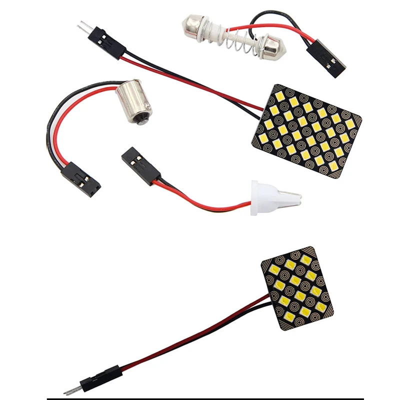 100 шт. гирлянда T10 12 24 SMD СВЕТОДИОДНЫЙ s 2835 свет купола автомобиля светодиодный панель автомобиля лампы лампочка для салона авто 2 адаптерами