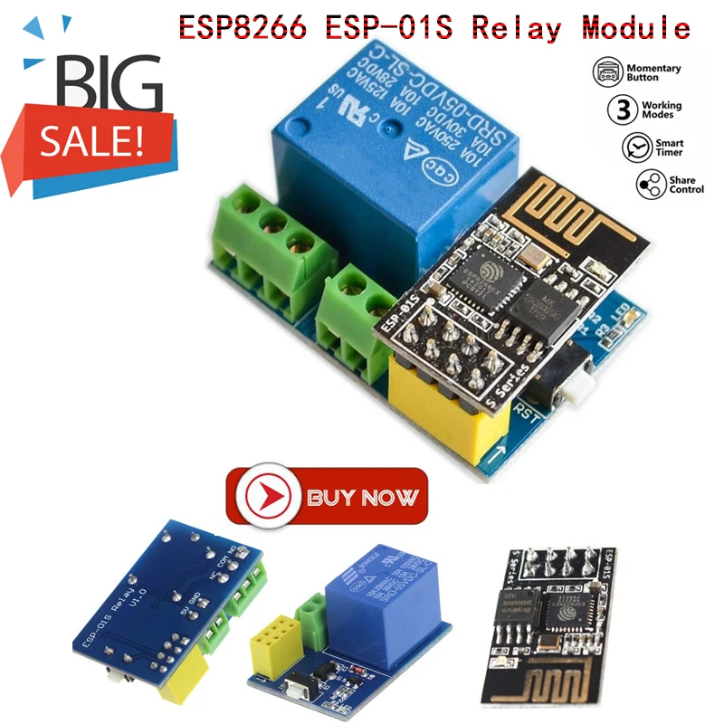 Релейный модуль ESP8266 ESP 01S с Wi Fi для умного дома переключатель дистанционного