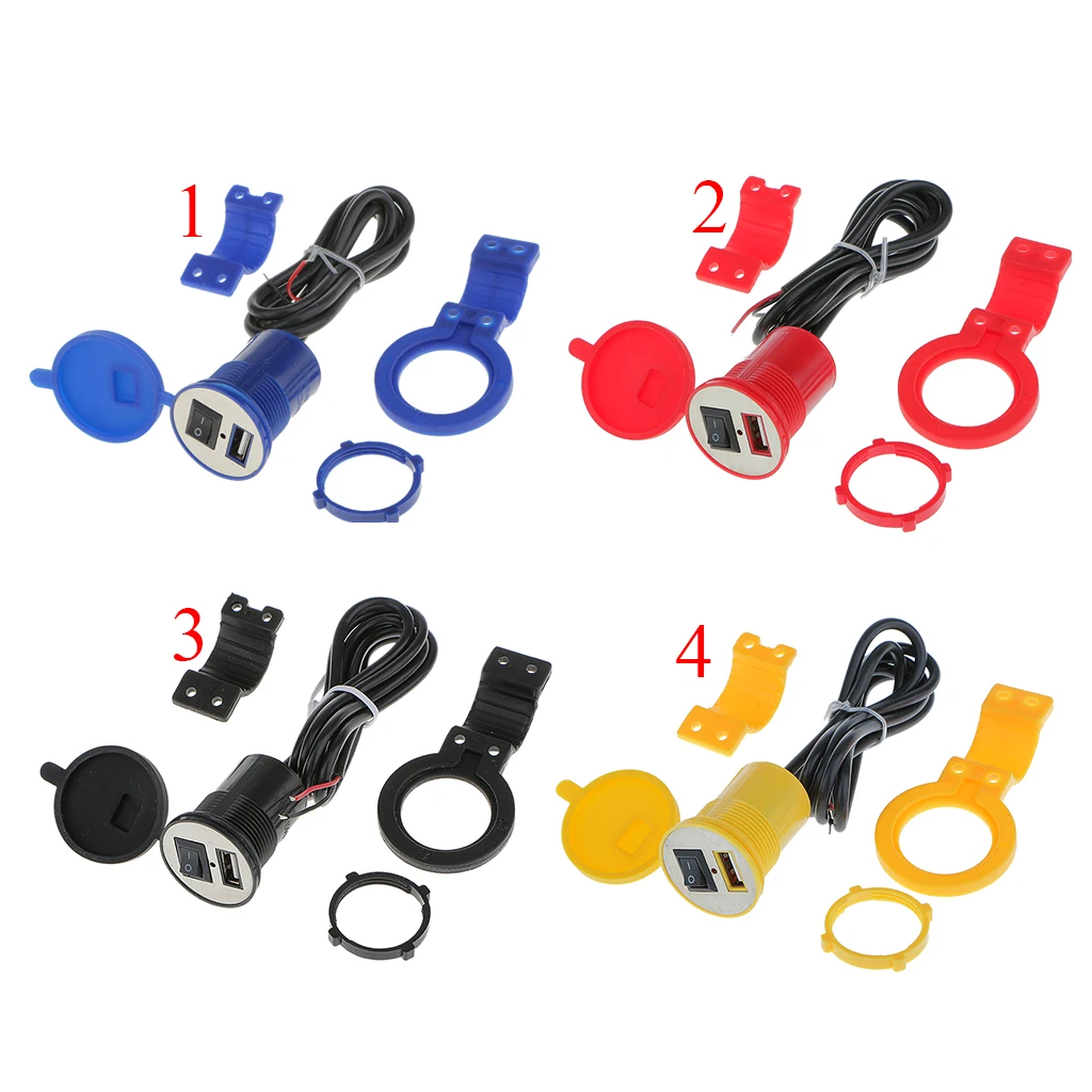 Мотоцикл USB порт питания зарядное устройство и переключатель вкл/выкл-водонепроницаемый