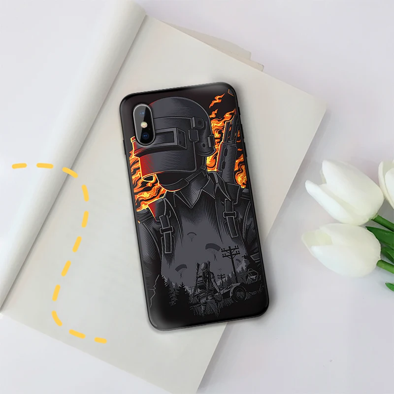 PUBG иллюстрации для iPhone 6 S 7 8plus X XS XR Макс 5 5S TPU Мягкий защитный чехол накладка