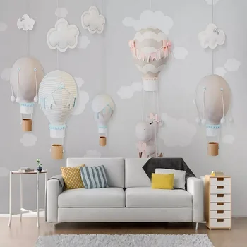 

Custom large mural 3D wallpaper Nordic modern cartoon hydrogen balloon baby bedroom mural TV back wall decor deep 5D embossed