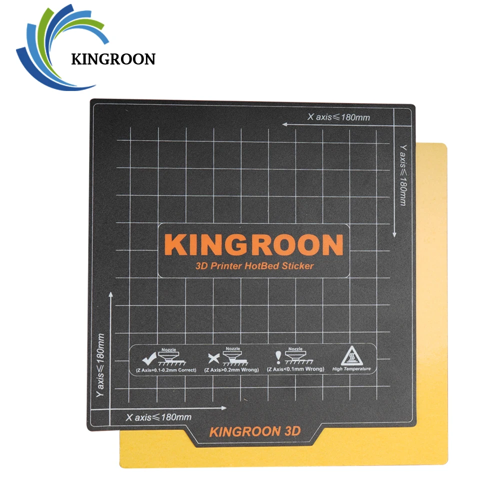 

Kingroon KP3S HotBed Flexible Magnetic Sticker 2 Layer Print Removal Surface for 3D Printer Build Platform Heatbed 180*180mm