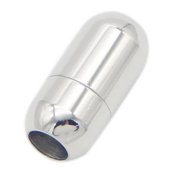 

20pcs/lot engrave logo hole:3/4/5/6/7/8mm Stainless Steel Magnetic Clasps for Leather Cord Bracelet Connectors End Caps Jewelry